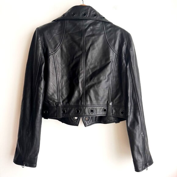 Giacca Lusso Lambskin Buttery Soft Cropped Leather Jacket XL - Picture 5 of 5